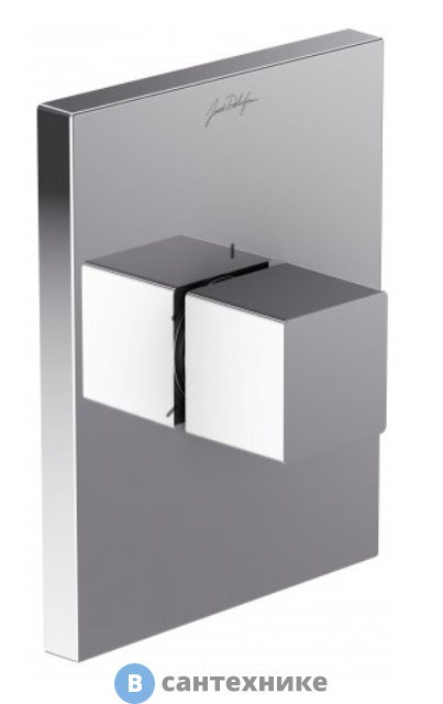 Переключатель Jacob Delafon E75413-CP SQUARE встраиваемый, на 3 выхода, квадратная лицевая панель (хром)