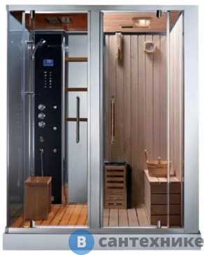 картинка Душевая кабина Grande Home FCT1812TR S8 Hemlock с финской сауной