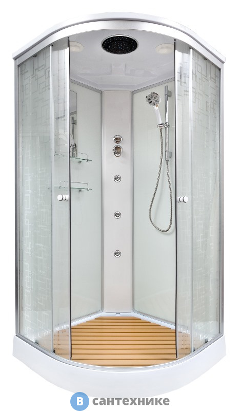 Душевая кабина Deto ЕМ1510 с гидромассажем (1000*1000*2200)
