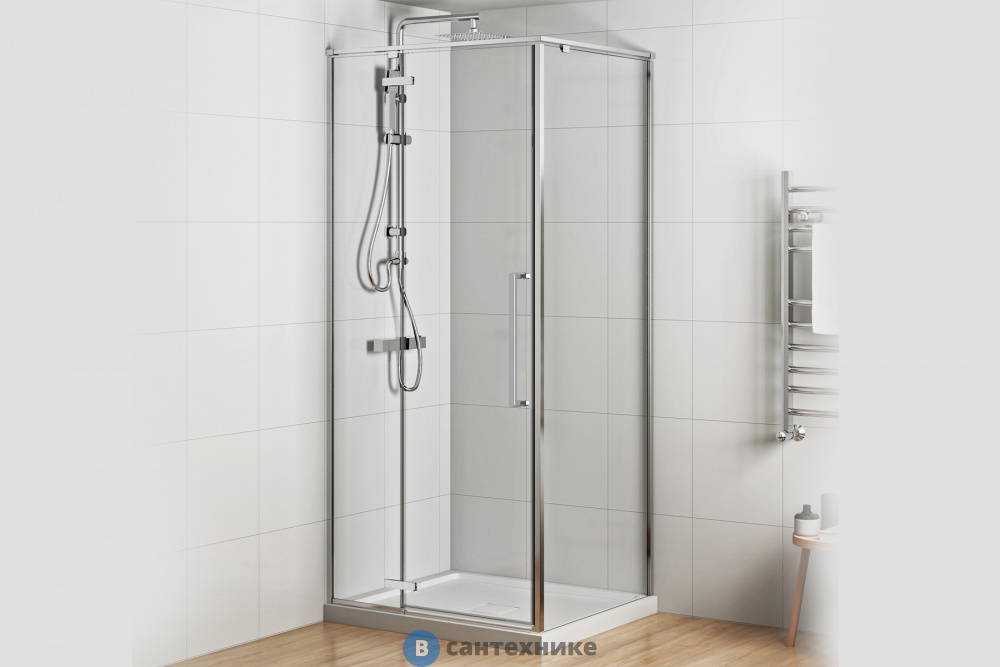 Душевой уголок Royal Bath BERN-V RB80x90х195-T-CH (прозрачное) (BERN-V RB9080-T-CH)