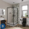 картинка Душевой уголок Niagara NG-6801-08 black (90*90*190) квадрат, дверь распашная, без поддона