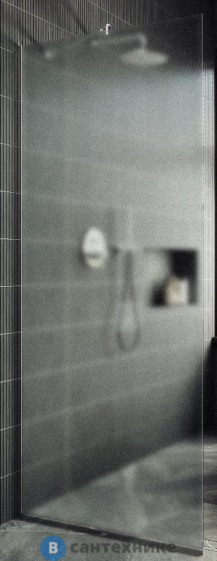 Душевая перегородка в профиле MaybahGlass 1950*790 Стекло 8 мм Сатин (MGD-700-5у)