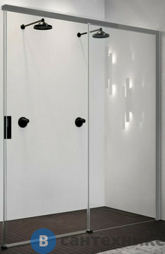 картинка Дверь для душа NOVELLINI OPERA 1190-1210х2000 мм, раздвижная, правая, без боковой стенки, профиль хром, стекло прозрачное (OPEPH119D-1K)