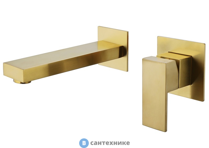 Смеситель ABBER Daheim AF8212G для раковины скрытого монтажа, золото матовое