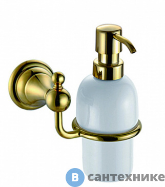 картинка Дозатор AZARIO ELVIA жидкого мыла керамический, золото (AZ-91112G)