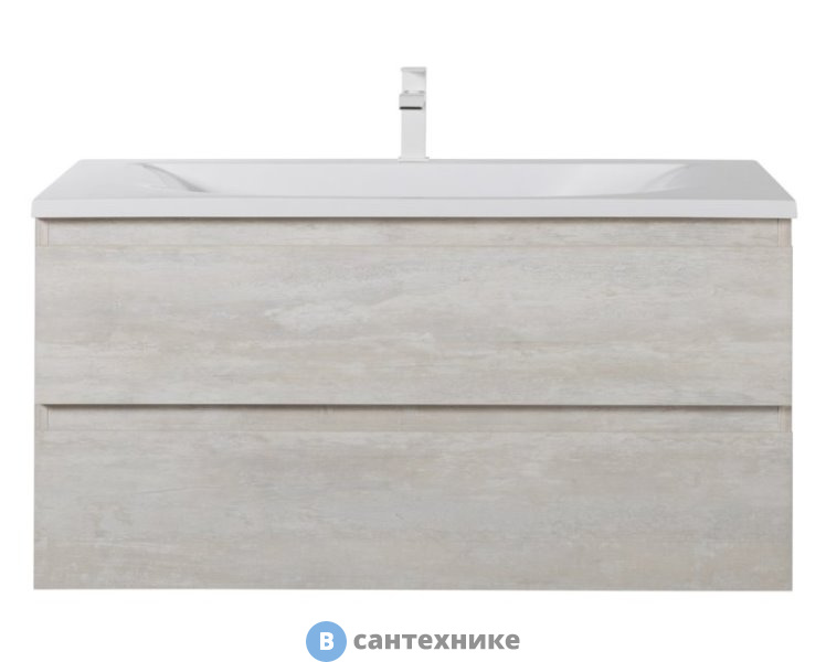 Тумба под раковину Cezares MOLVENO-100-2C-SO-LB подвесная с двумя выкатными ящиками Legno Bianco (100x50x50)