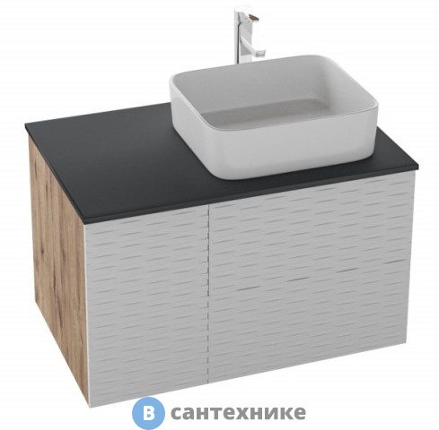 Тумба под раковину Grossman АЛЬБА-80 см подвесная, с 2-я ящ. веллингтон/белая (под ум.GR-3016/Олимпия-56)