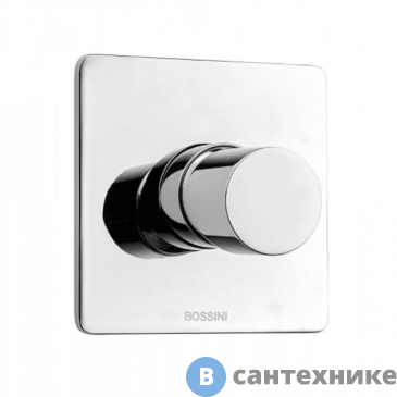 картинка Смеситель Bossini Oki для душа на 1 выход (настенная накладка, ручка и кнопка круглой формы), хром (Z00008.030), без внутренней части