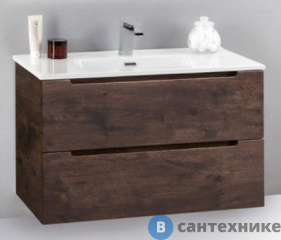 картинка Тумба под раковину BelBagno ETNA39-800/390-2C-SO-RW-P подвесная с двумя выкатными ящиками, Rovere Moro