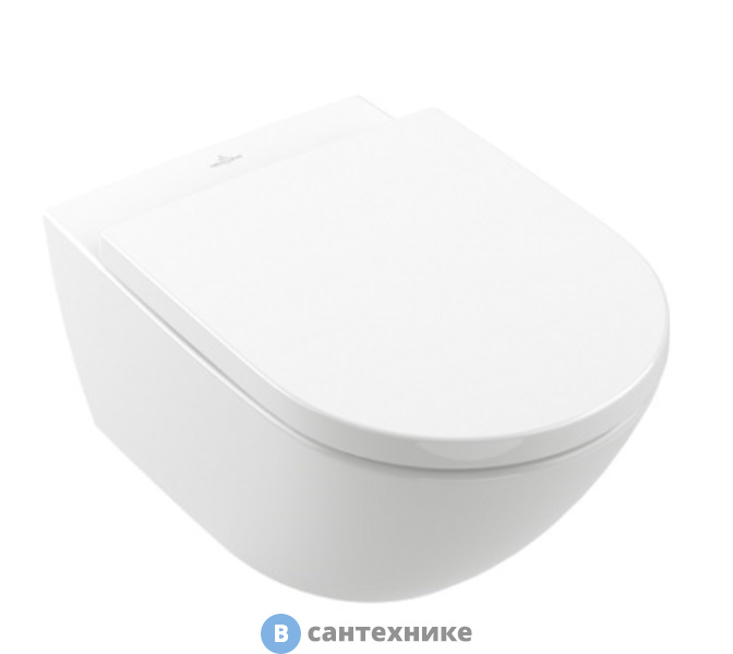 Унитаз подвесной Villeroy & Boch Subway 3.0 4670TS01 горизонтальный выпуск, с сиденьем QuickRelease и SoftClosing