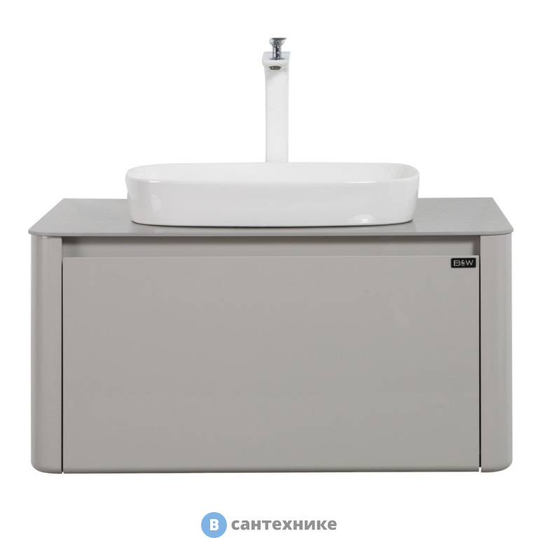 Тумба с раковиной Black&White U915.800 Blum металлический ящик (800x495x400)