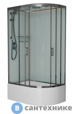 картинка Душевая кабина Frank F412/2L М Brilliant левосторонняя высокий поддон матовое стекло