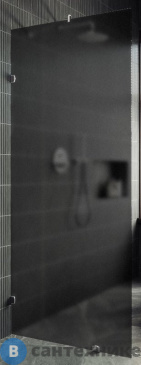 картинка Душевая перегородка коннектор стена-стекло MaybahGlass 1950*790 Стекло 8 мм Графит матовый (MGD-271-4)