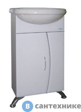 картинка Тумба Mixline ЛАУРА 45 2 двери, под умывальник Дора 45 белая (523136)