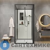 Душевая кабина Niagara Standart ST100/15Q/BL/BK (100х100х200) квадрат, поддон 15 см, распашная, проф. черный, без крыши