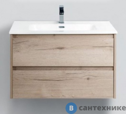 картинка Тумба под раковину BelBagno 101 см KRAFT-1000-2C-SO-RGB подвесная с двумя выкатными ящиками, Rovere Galifax Bianco