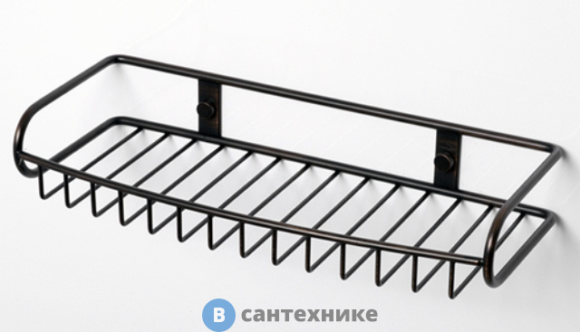 Полка WasserKRAFT K-1811 металлическая прямая нержавеющая сталь AISI 304, покрытие "темная бронза"