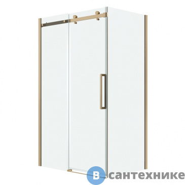 картинка Душевое ограждение Grossman Classic 120.K33.04.1180.32.00 (110*80*195) золото сатин, стекло прозрачное, без поддона