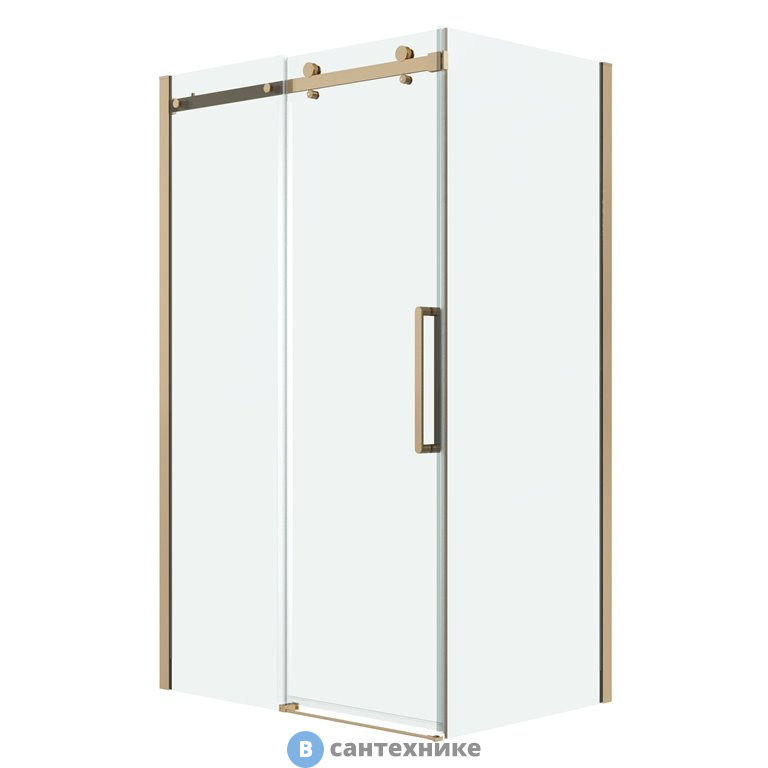 Душевое ограждение Grossman Classic 120.K33.04.1180.32.00 (110*80*195) золото сатин, стекло прозрачное, без поддона