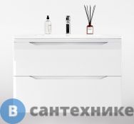 Тумба под раковину Style line подвесная Марелла 80 (2 ящ.) Люкс антискрейтч белый глянец, PLUS (2000672543001)