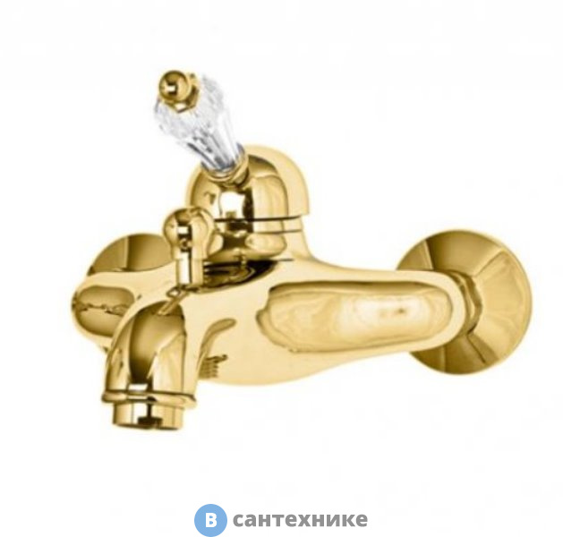 Смеситель Cezares VINTAGE-VM-03/24-Sw для ванны и душа однорычажный, золото, ручка Swarovski