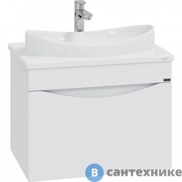 картинка Тумба под раковину СанТа Сатурн 70 1 ящ. подвесная ( ум. Вега 70 литой мрамор) (700301)