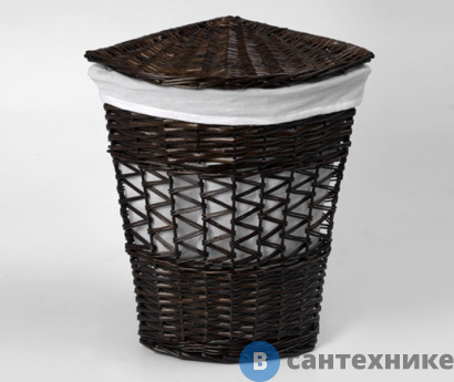 картинка Плетеная корзина WasserKRAFT Salm WB-270-L для белья с крышкой прутья ивы