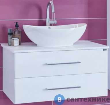 картинка Тумба под раковину СанТа Вегас 80 2 ящ. со столешницей, подвес. ум. Гамма 56 (226015л)