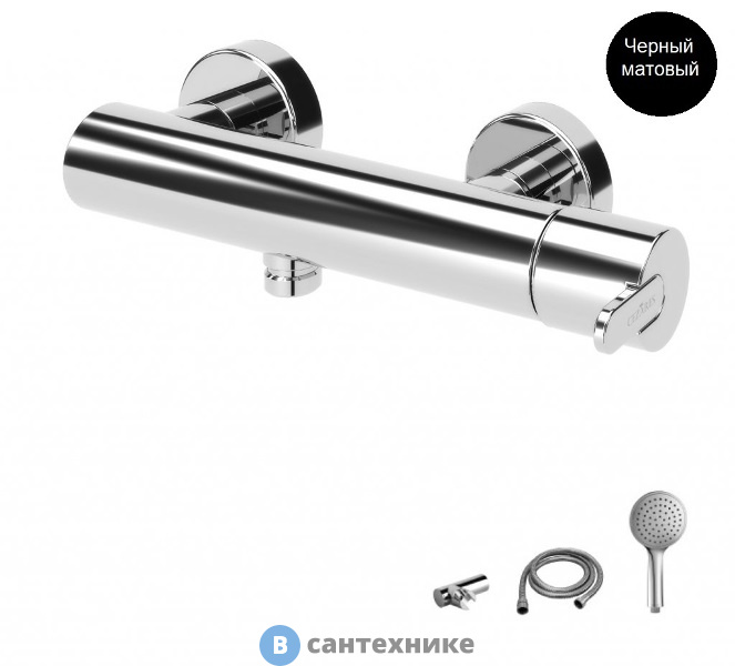 Смеситель Cezares LEAF-D-NOP для душа однорычажный, чёрный матовый