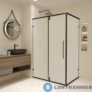 картинка Душевой уголок RGW CL-046-B  90* 80*185 чёрный/ матовое (350904698-24), без поддона