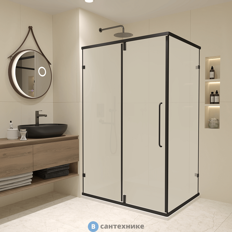 Душевой уголок RGW CL-046-B  90* 80*185 чёрный/ матовое (350904698-24), без поддона