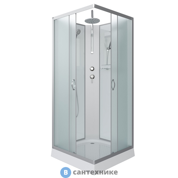 Душевая кабина Niagara NG-1101-14BKT (900х900х2100) низкий поддон, стекло матовое