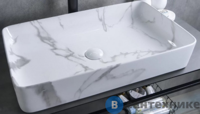 картинка Раковина накладная GID-ceramic Mnc396C под камень глянцевый (600х340х110)