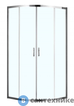 картинка Душевое ограждение AZARIO MILTON 900*900*2000, без поддона, полукругл., стекло 6 мм, профиль серебро (AZ-ND2142 900)