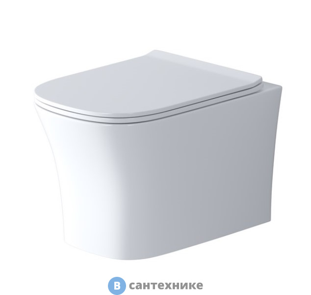 Унитаз подвесной Grossman Style GR-4474S (485*355*350) безободковый с тонкой крышкой