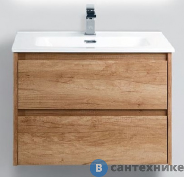 картинка Тумба под раковину BelBagno 81 см KRAFT-800-2C-SO-RNN подвесная с двумя выкатными ящиками, Rovere Nebrasca Nature