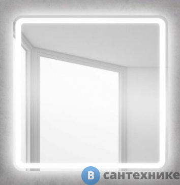картинка Зеркало BelBagno SPC-MAR-600-600-LED-BTN с встроенным светильником и кнопочным выключателем (600x30x600)
