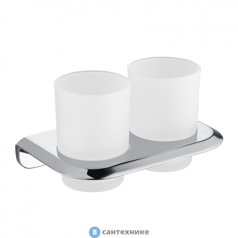 Стакан двойной ABBER Nord AA1557 для зубных щеток, хром