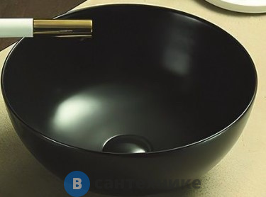 Раковина Art & MAX накладная AM-107-MB, чёрный матовый, 358х358х155
