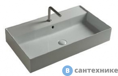 картинка Раковина TECLA TWENTY TW05011 чаша в центре, белый глянцевый, 81x46x12,5