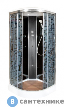 картинка Душевая кабина Deto BM1510 с гидромассажем Black (100х100х220 см)