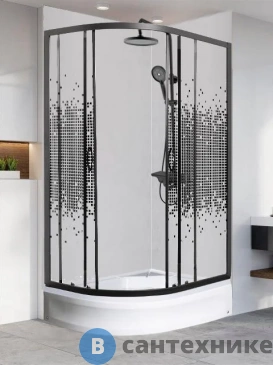 картинка Душевое ограждение МОНОМАХ ДУ  100/80/180 МЗ BL L с поддоном