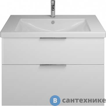картинка Тумба с раковиной Burgbad Eqio База подвесная 930х490х645 мм, 2 ящика с ручкой хром G0146, белый глянц F2009 (SEYQ093F2009G0146C001*1)