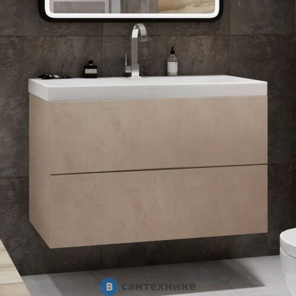 Тумба под раковину Art & MAX AM-Verona-Push-900-2C-SO-St подвесная с двумя выкатными ящиками, 900x450x550
