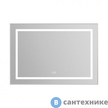 картинка Зеркало BelBagno SPC-KRAFT-985-685-TCH-WARM в алюминиевой раме со встроенным светильником, сенсорным выключателем и подогревом, 985x32x685 мм
