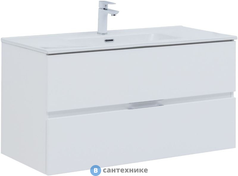 Тумба под раковину Aquanet Алвита new 100 белый матовый (277518)