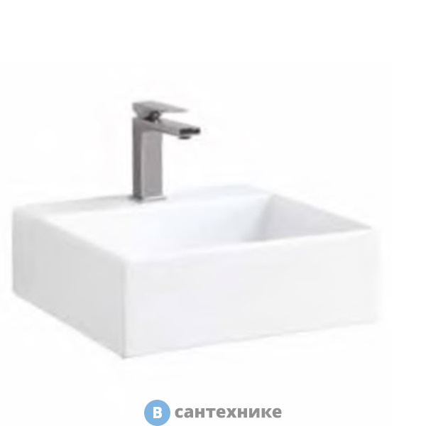 Раковина ArtCeram QUADRO накладная/подвесная 50х48 см, с 1 отв под смеситель, со слив переливом, белый (QUL002 01 00)