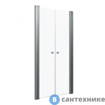 картинка Дверь душевая Тритон Дабл 90*185, хром, прозр. (DP73)