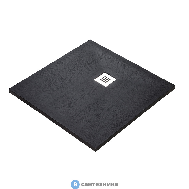 Душевой поддон WasserKRAFT Dill 61T03 900*900*35, искусственный камень, чёрный матовый, без сифона
