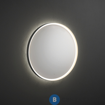 картинка Зеркало Burgbad d900 мм с подсветкой по кругу 4250k (51 ватт), сенсорный выкл., Quarz Metallic (SIDG090)